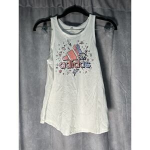 Girls White Adidas Tank Top Size XL